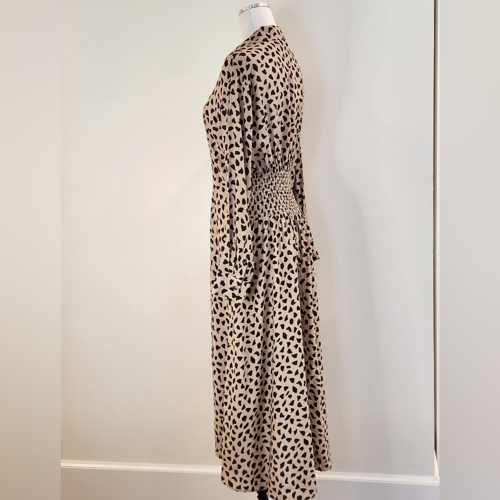 NWT || THAKOON || Collective leopard print, button down, tan/brown spots, size 4 - Picture 6 of 13